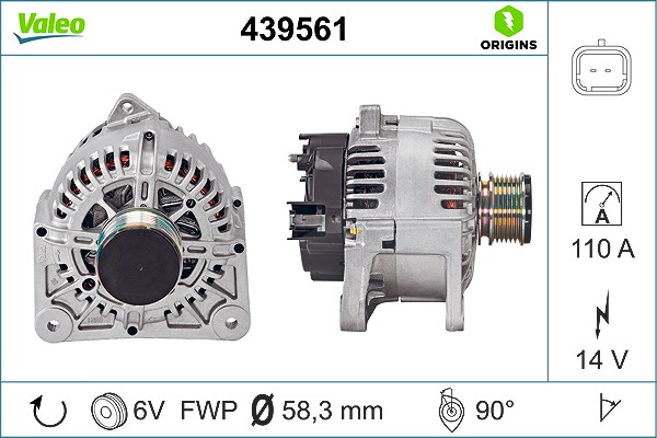Valeo Generator [Hersteller-Nr. 439561] für Renault, Nissan, Dacia