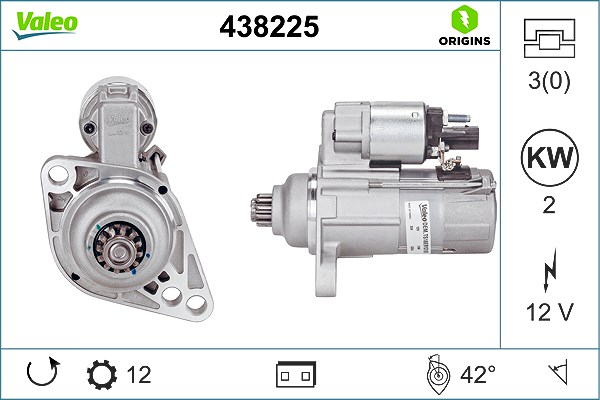 Valeo Starter [Hersteller-Nr. 438225] für Audi, Skoda, Seat, VW