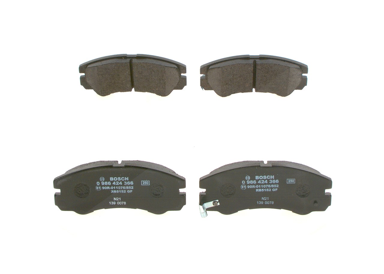 Bosch Bremsbelagsatz, Scheibenbremse [Hersteller-Nr. 0986424366] für Opel, Isuzu, Vauxhall