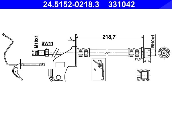 Ate Bremsschlauch [Hersteller-Nr. 24.5152-0218.3] für Vauxhall, Opel