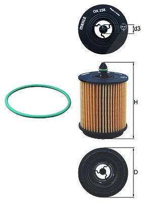 Mahle Ölfilter [Hersteller-Nr. OX258D] für Cadillac, Opel, Fiat, Saturn, Chevrolet, Vauxhall, Saab, Alfa Romeo