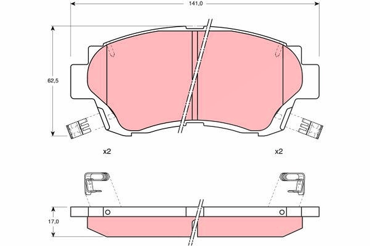 Trw Bremsbelagsatz, Scheibenbremse [Hersteller-Nr. GDB1142] für Lexus, Toyota