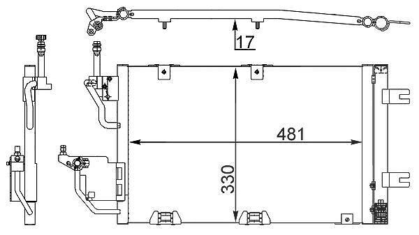 Mahle Kondensator, Klimaanlage [Hersteller-Nr. AC400000S] für Opel, Vauxhall
