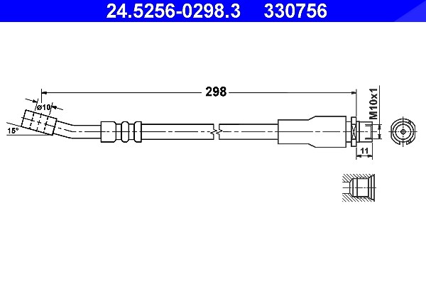 Ate Bremsschlauch [Hersteller-Nr. 24.5256-0298.3] für Vauxhall, Opel