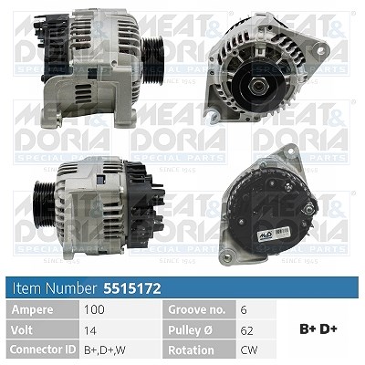 Meat & Doria Generator [Hersteller-Nr. 5515172] für Peugeot, Suzuki, Fiat, Citroën