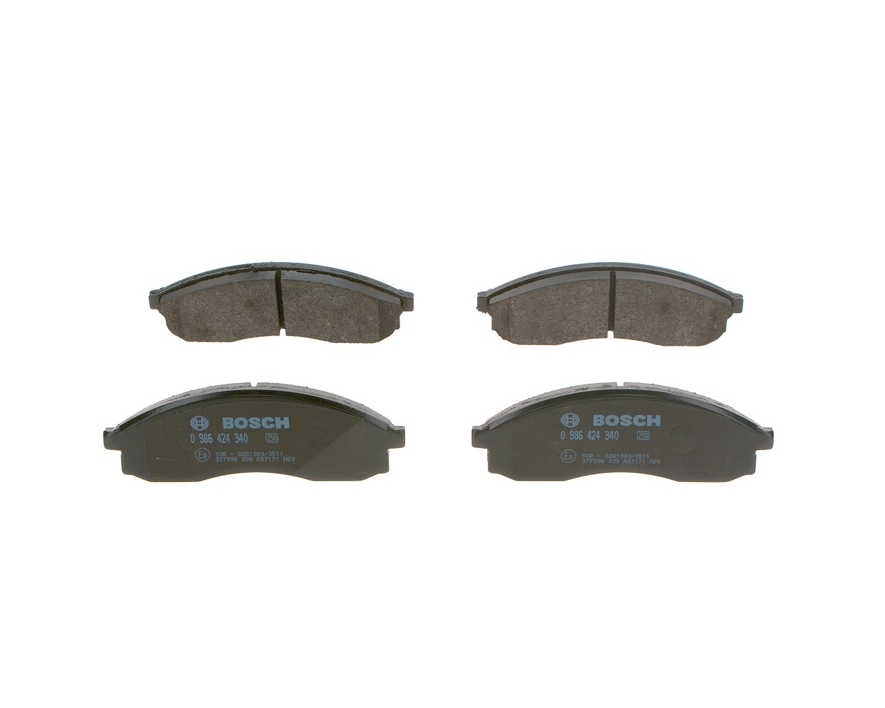 Bosch Bremsbelagsatz, Scheibenbremse [Hersteller-Nr. 0986424340] für Nissan, Hyundai, Mitsubishi