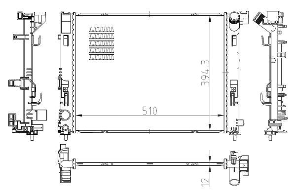 Nrf Kühler, Motorkühlung [Hersteller-Nr. 550038] für Dacia, Renault, Nissan