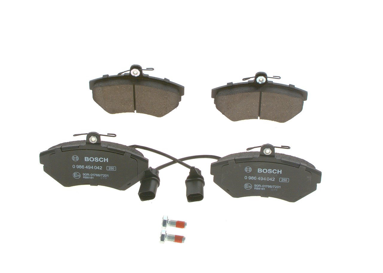 Bosch Bremsbeläge mit VWK vorne (Satz) [Hersteller-Nr. 0986494042] für Audi, VW, Seat