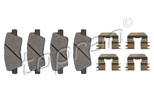 Topran Bremsbeläge hinten (Satz) [Hersteller-Nr. 821163] für Hyundai, Kia