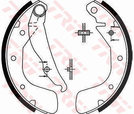 Trw Bremsbackensatz Trommelbremse Hinterachse [Hersteller-Nr. GS8543] für Daewoo, Zaz, Vauxhall, Opel, Chevrolet