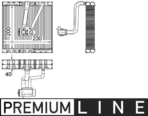 Mahle Verdampfer, Klimaanlage [Hersteller-Nr. AE93000P] für Skoda, VW, Audi, Seat
