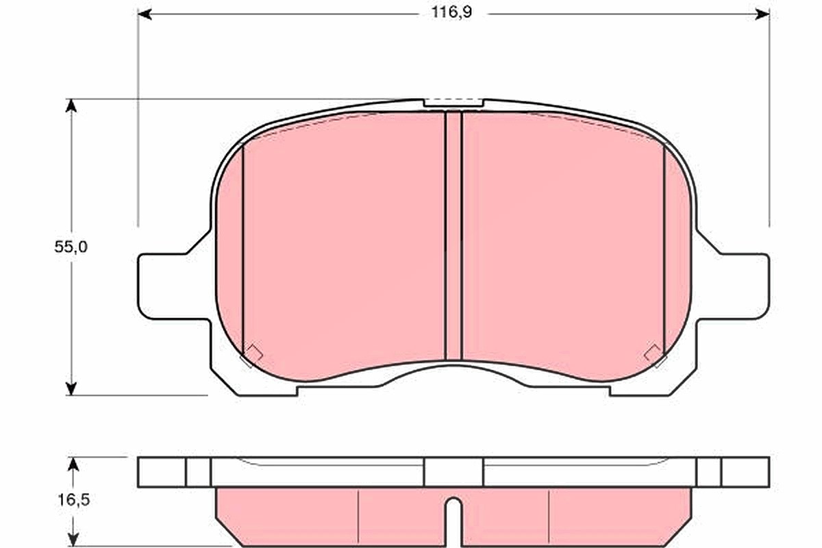 Trw Bremsbelagsatz, Scheibenbremse [Hersteller-Nr. GDB3204] für Toyota