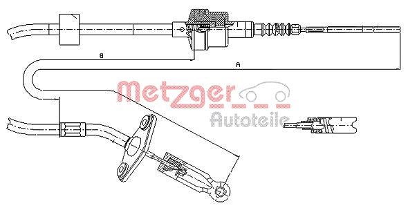 Metzger Autoteile Seilzug, Kupplungsbetätigung [Hersteller-Nr. 12.7200] für Fiat