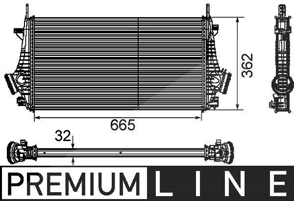 Mahle Ladeluftkühler [Hersteller-Nr. CI191000P] für Vauxhall, Opel, Chevrolet, Saab