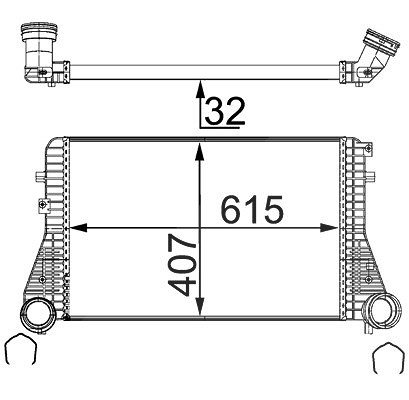 Mahle Ladeluftkühler [Hersteller-Nr. CI83000S] für Audi, Skoda, Seat, VW