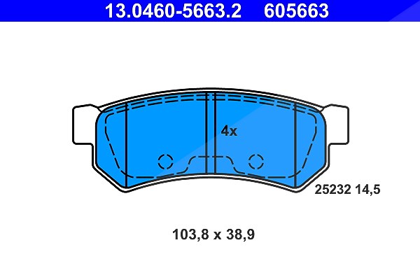 Ate Bremsbelagsatz, Scheibenbremse [Hersteller-Nr. 13.0460-5663.2] für Chevrolet