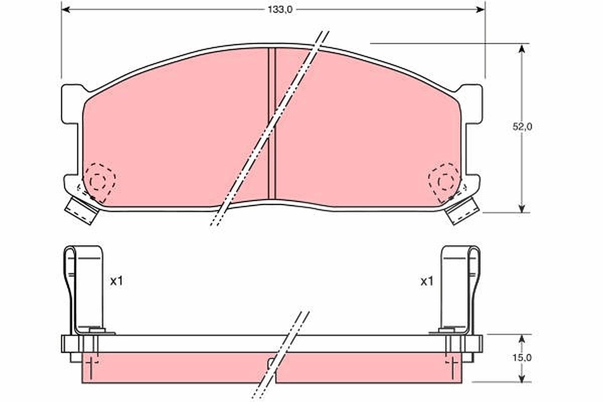 Trw Bremsbelagsatz, Scheibenbremse [Hersteller-Nr. GDB737] für Mazda, Kia