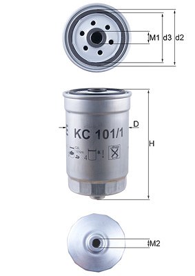 Mahle Kraftstofffilter [Hersteller-Nr. KC101/1] für Hyundai, Kia