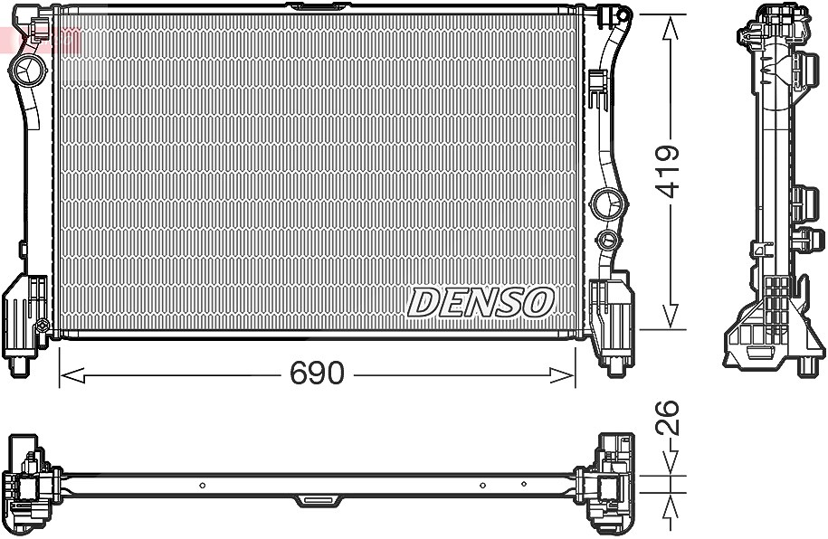 Denso Kühler, Motorkühlung [Hersteller-Nr. DRM17112] für Mercedes-Benz