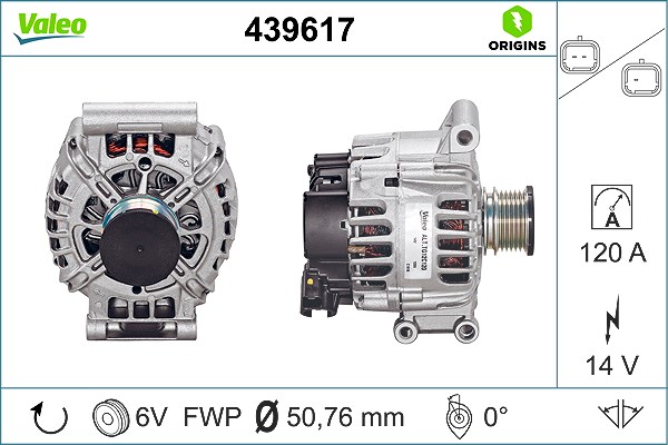 Valeo Generator [Hersteller-Nr. 439617] für Peugeot, Citroën, Ds, Mini
