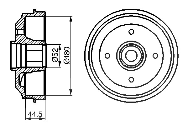 Bosch 1x Bremstrommel [Hersteller-Nr. 0986477113] für Peugeot, Citroën