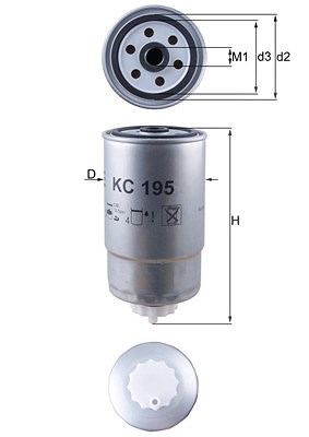 Mahle Kraftstofffilter [Hersteller-Nr. KC195] für Ldv, Lti, Alfa Romeo, Peugeot, Citroën, Piaggio, Fiat, Lancia