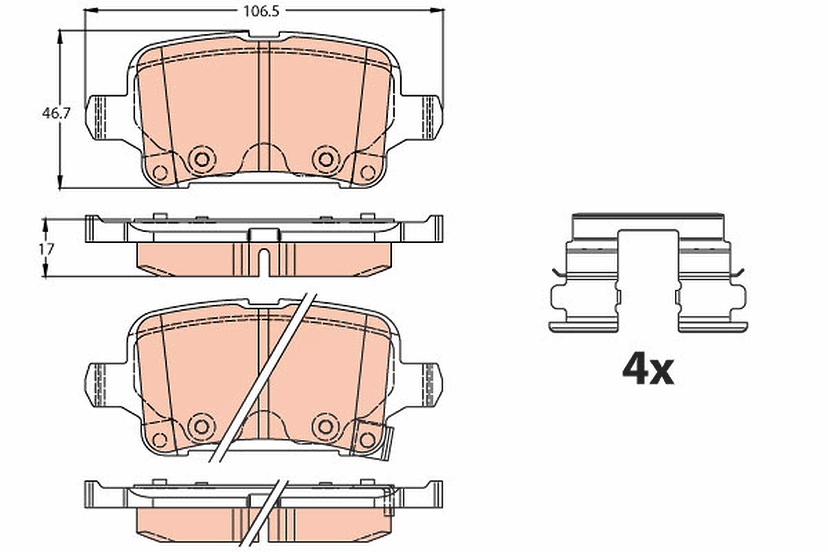 Trw Bremsbeläge hinten (Satz) [Hersteller-Nr. GDB2180] für Opel, Vauxhall