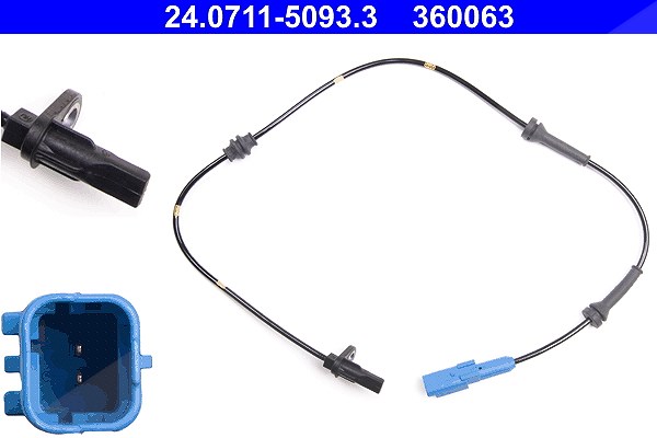 Ate Sensor, Raddrehzahl [Hersteller-Nr. 24.0711-5093.3] für Peugeot, Citroën