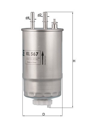 Mahle Kraftstofffilter [Hersteller-Nr. KL567] für Vauxhall, Ford, Lancia, Fiat, Opel, Peugeot, Chrysler, Alfa Romeo, Citroën
