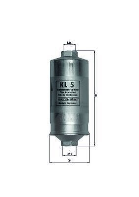 Mahle Kraftstofffilter [Hersteller-Nr. KL5] für Ford, Volvo, VW, Ferrari, Renault, Citroën, Porsche, Saab, Lancia, Peugeot, Fiat, Alfa Romeo, Audi
