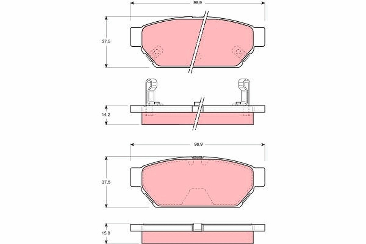 Trw Bremsbelagsatz, Scheibenbremse [Hersteller-Nr. GDB3045] für Proton, Mitsubishi
