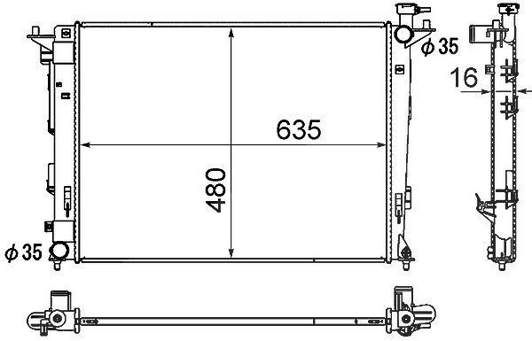 Mahle Kühler, Motorkühlung [Hersteller-Nr. CR1891000S] für Kia, Hyundai