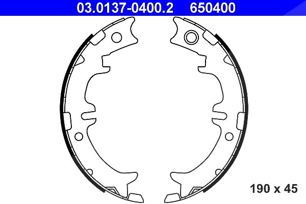 Ate Bremsbackensatz, Feststellbremse [Hersteller-Nr. 03.0137-0400.2] für Toyota, Lexus