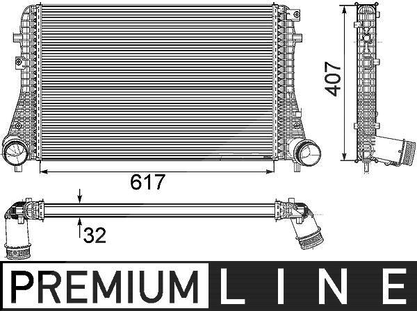 Mahle Ladeluftkühler [Hersteller-Nr. CI208000P] für VW, Seat