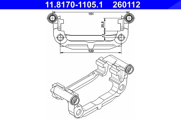 Ate Halter, Bremssattel [Hersteller-Nr. 11.8170-1105.1] für Vauxhall, Opel, Chevrolet
