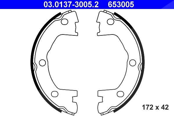 Ate Bremsbackensatz, Feststellbremse [Hersteller-Nr. 03.0137-3005.2] für Iveco
