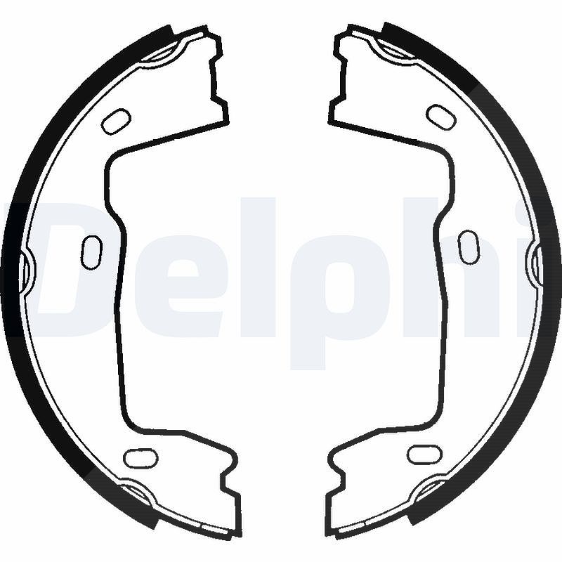 Delphi Bremsbackensatz, Feststellbremse [Hersteller-Nr. LS1381] für Vauxhall, Saab, Opel, Chevrolet