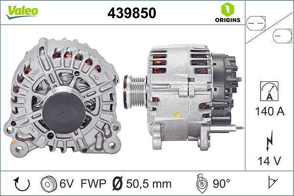 Valeo Generator [Hersteller-Nr. 439850] für Skoda, VW, Seat, Audi