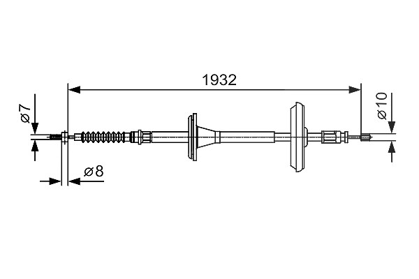 Bosch Seilzug, Feststellbremse [Hersteller-Nr. 1987482021] für Saab