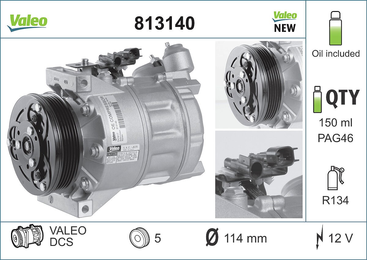 Valeo Kompressor, Klimaanlage [Hersteller-Nr. 813140] für Volvo, Ford