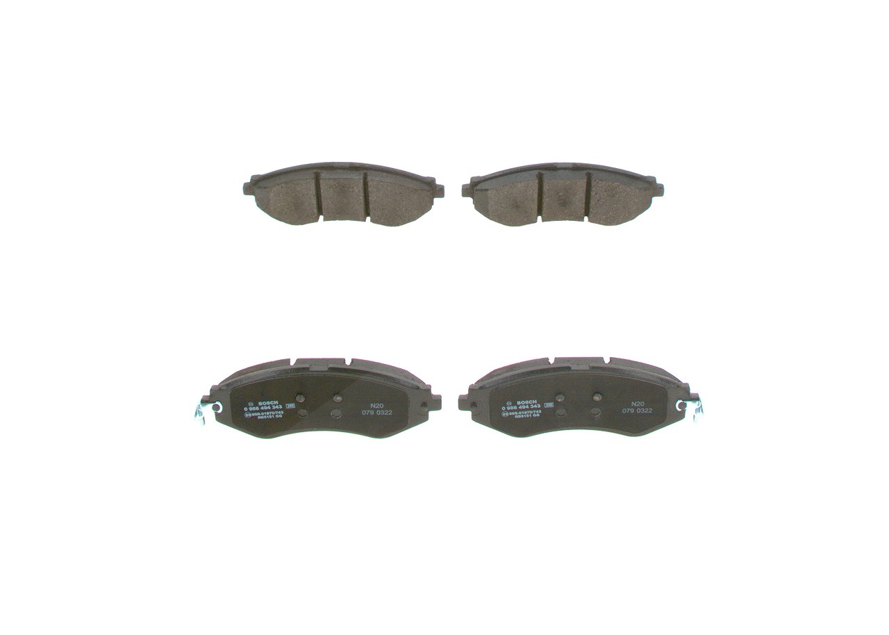 Bosch Bremsbelagsatz, Scheibenbremse [Hersteller-Nr. 0986494343] für Chevrolet, Daewoo
