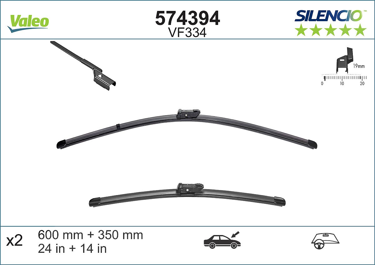 Valeo Wischblatt [Hersteller-Nr. 574394] für Renault, Fiat, Abarth, Ford