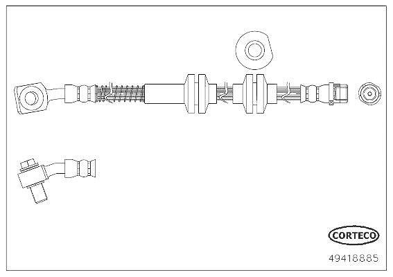 Corteco Bremsschlauch [Hersteller-Nr. 49418885] für Vauxhall, Opel