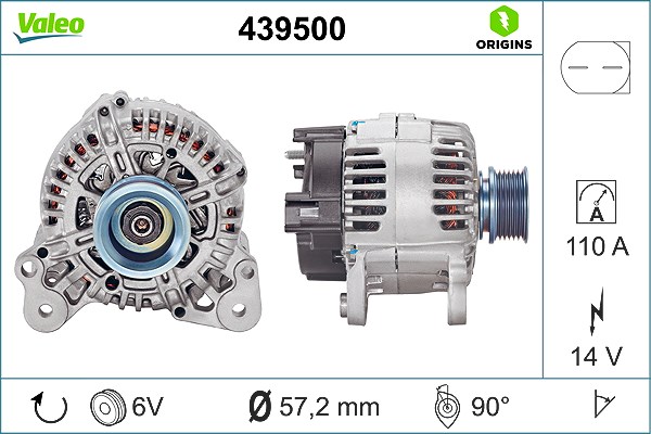 Valeo Generator [Hersteller-Nr. 439500] für VW, Seat, Audi, Skoda