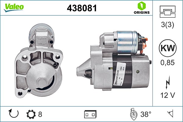 Valeo Starter [Hersteller-Nr. 438081] für Nissan, Renault, Dacia