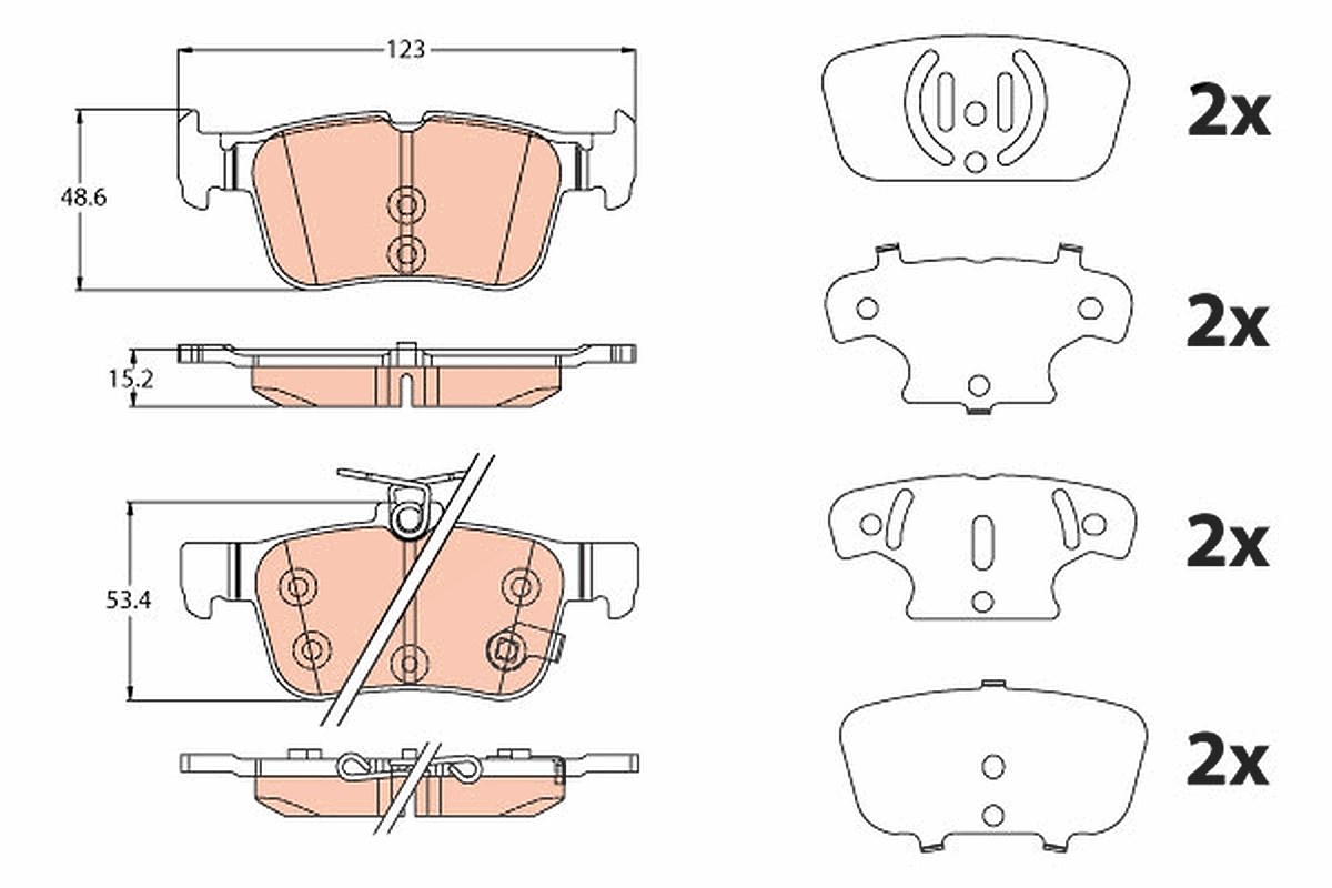 Trw Bremsbeläge hinten (Satz) [Hersteller-Nr. GDB2115] für Ford, Ford Usa