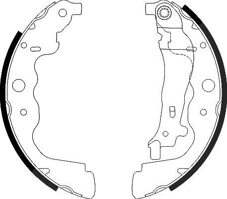 Hella Bremsbackensatz Trommelbremse 228x42 [Hersteller-Nr. 8DB355000-301] für Renault, Lada, Dacia, Mercedes-Benz