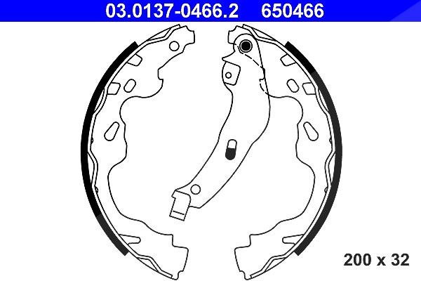 Ate Bremsbackensatz [Hersteller-Nr. 03.0137-0466.2] für Vauxhall, Toyota, Suzuki, Opel, Citroën, Peugeot