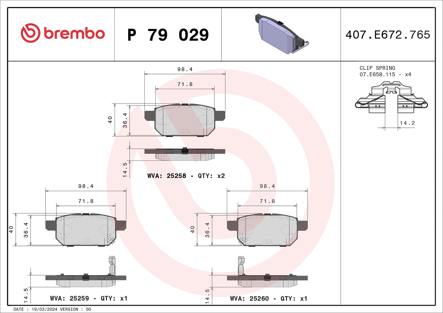 Brembo Bremsbelagsatz, Scheibenbremse [Hersteller-Nr. P79029] für Suzuki