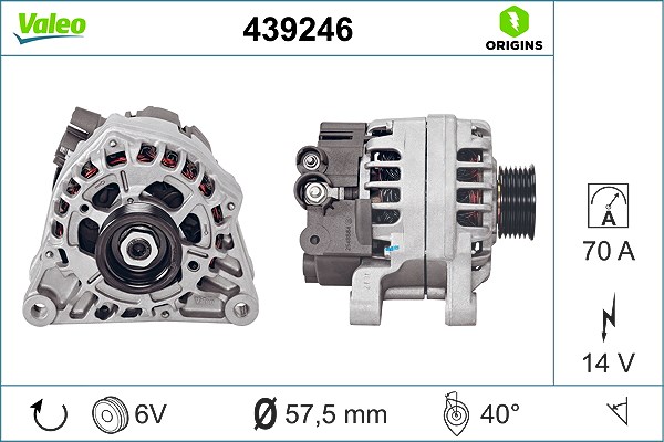 Valeo Generator [Hersteller-Nr. 439246] für Peugeot, Citroën, Fiat